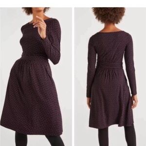 Boden Abigail midi dress size 4R long sleeve stretchy pockets